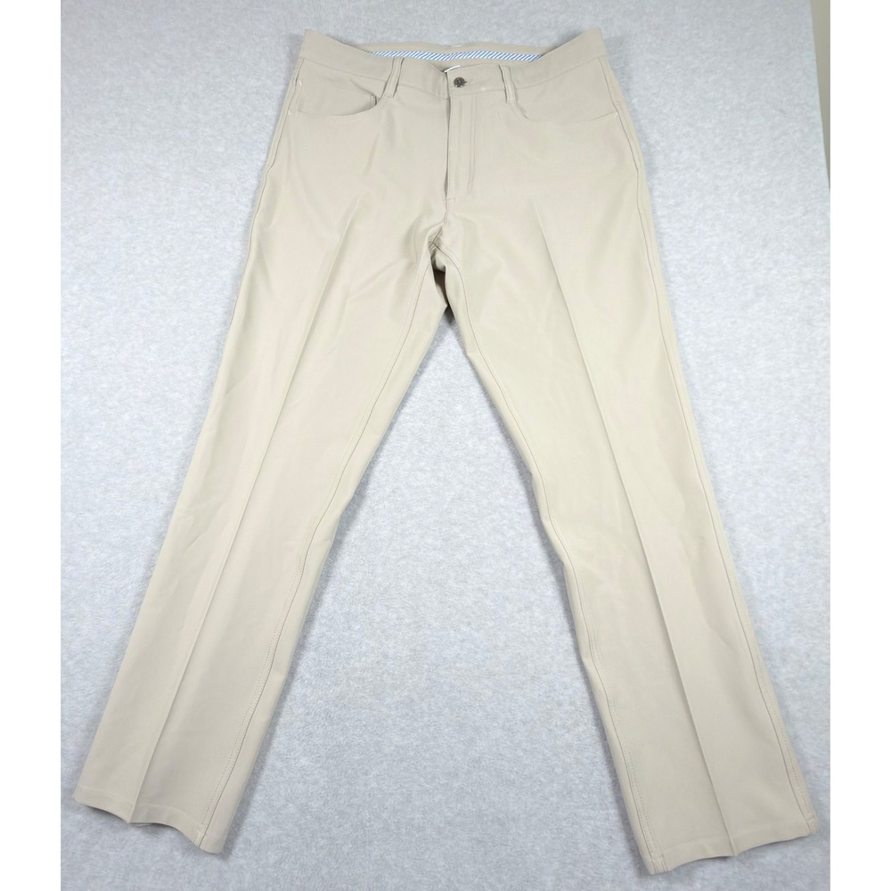FootJoy Golf Pants Mens 34x32 Tan Athletic Fit Stretch 5-Pocket Khaki